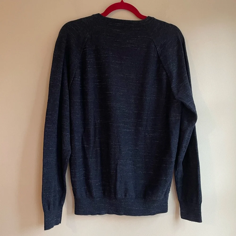 J. Crew Men's 100% Cotton Navy Blue Crewneck Knit Sweater Size M